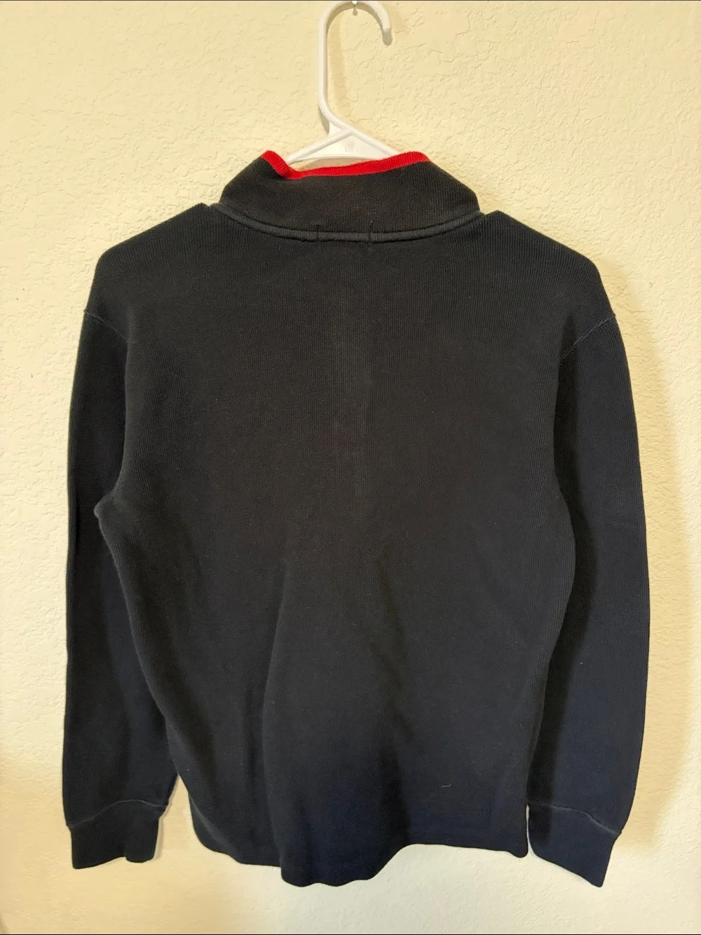Polo Ralph Lauren Kids Black Half-Zip Sweater with Red Trim & Pony Logo